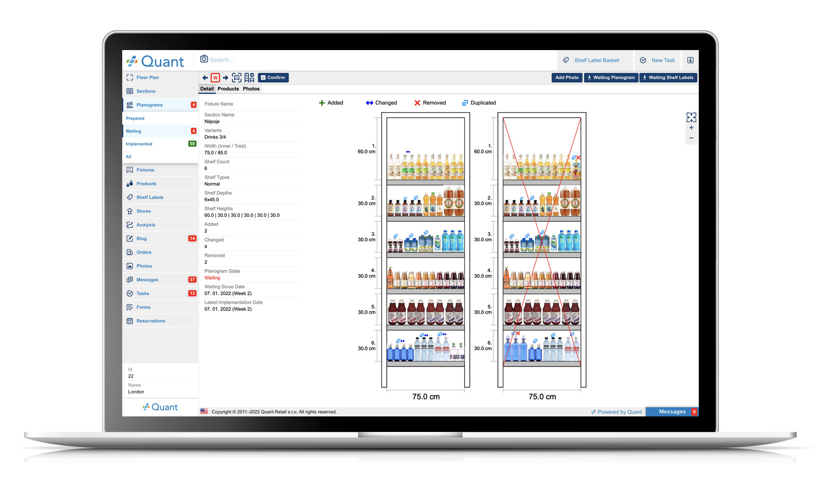 Grocery Planogram on Quant Web