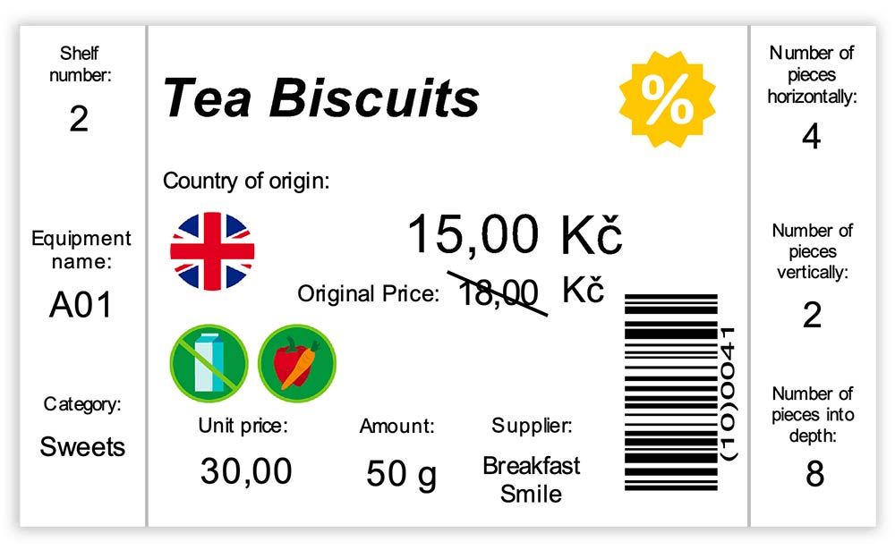 Position of product on shelf labels