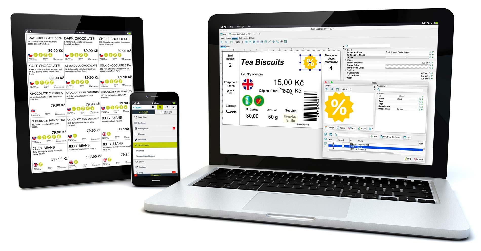  Les étiquettes de prix dans Quant