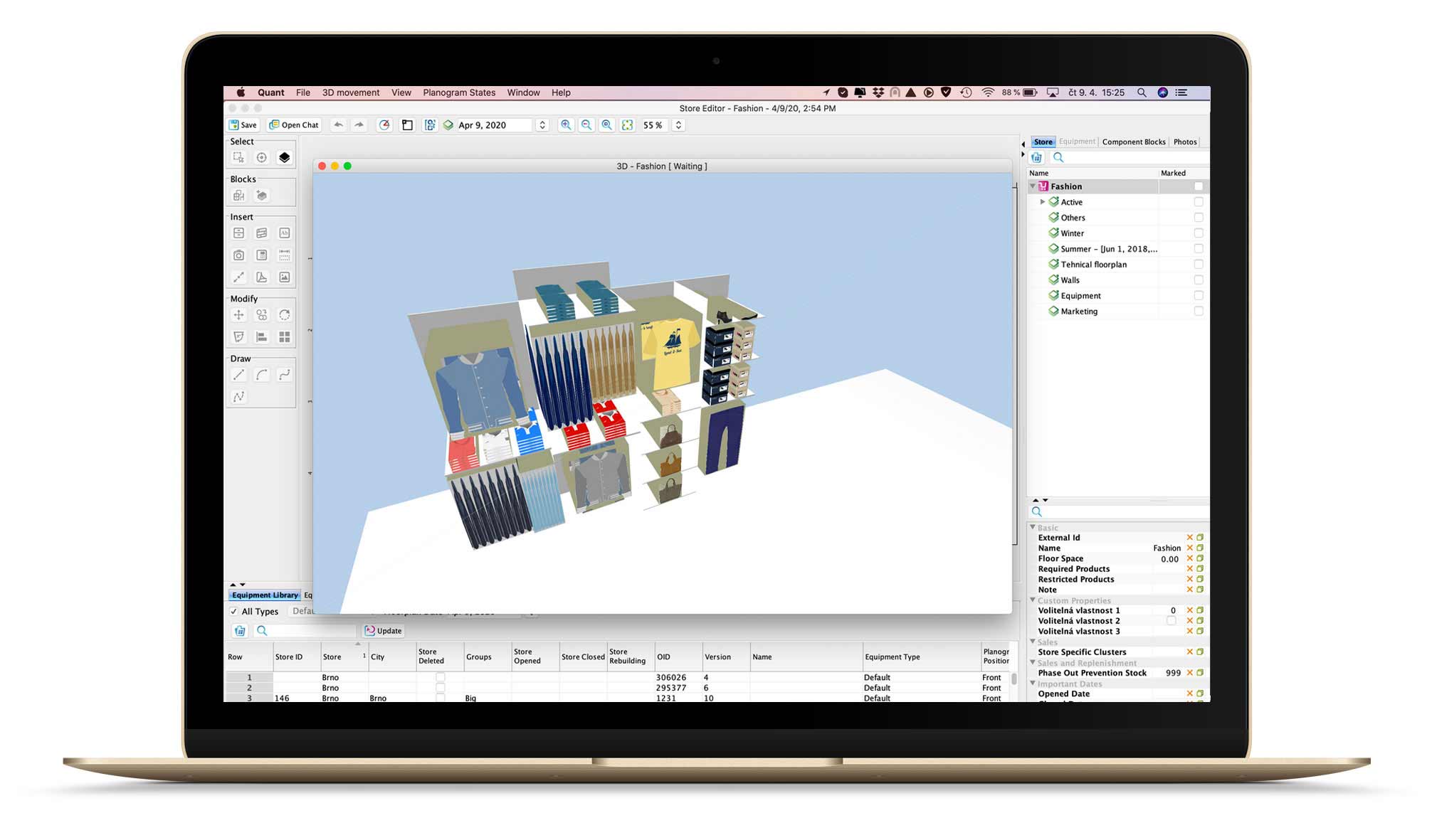 Fashion 3D planogram