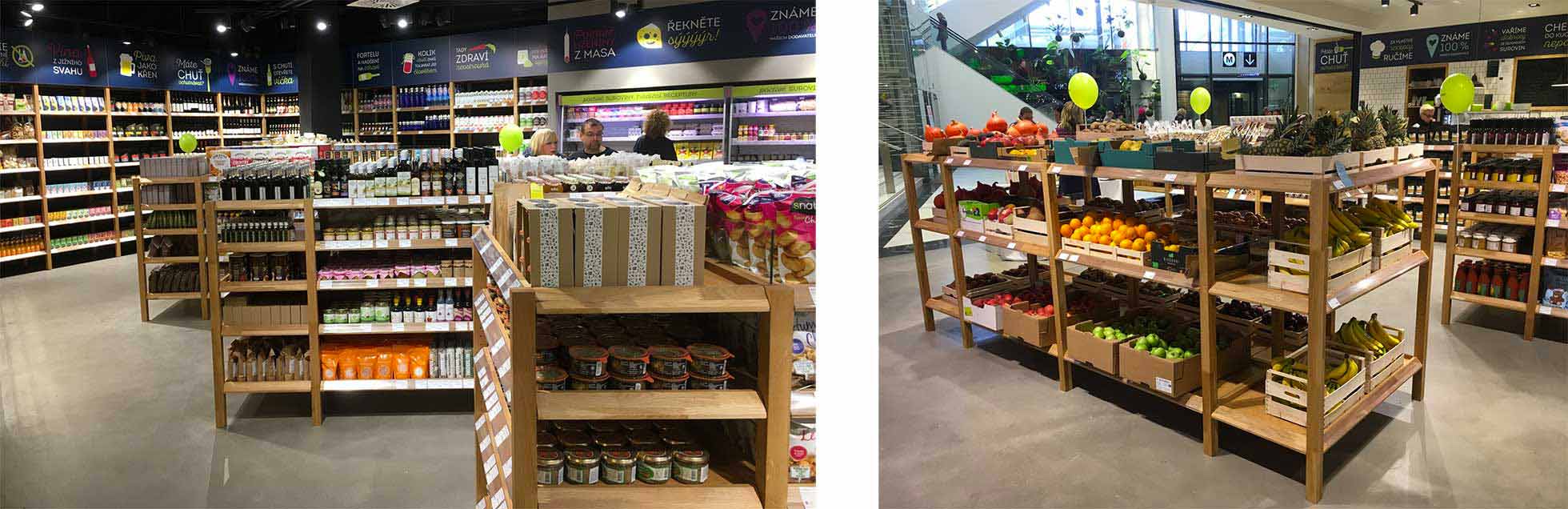 Prodejny s potravinami Sklizeno