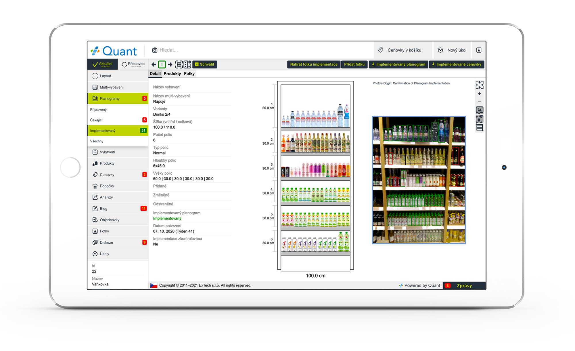 Foto dokumentace implementace planogramu