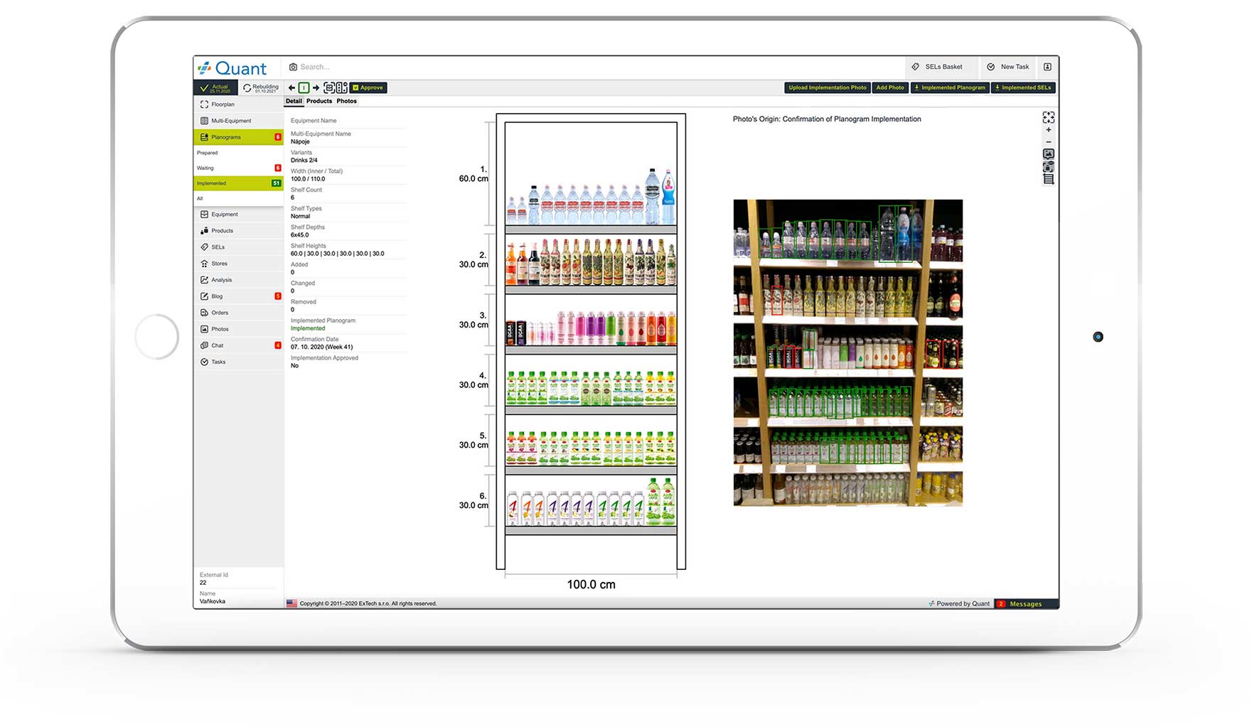 Foto dokumentace implementace planogramu